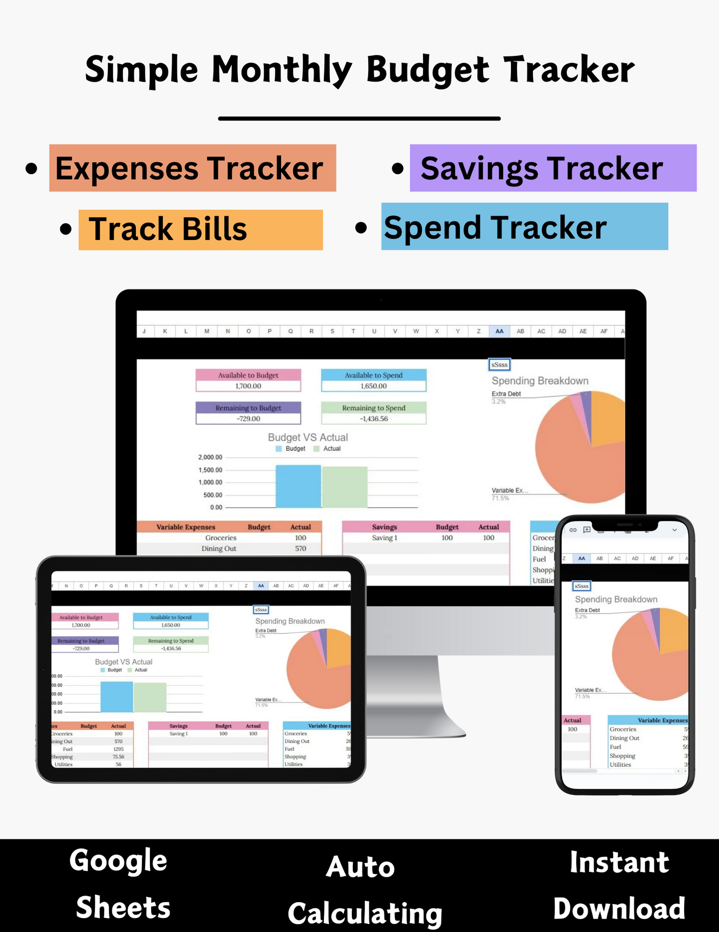 Simple Budget Tracker for Google Sheets